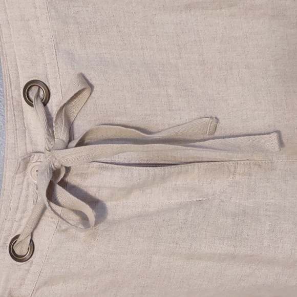 Liz Claiborne Women's Linen Cotton Crop Pants Straight Leg Color Flax Sz 16 NWT - Picture 4 of 14